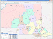 Rio Arriba County Wall Map Color Cast Style